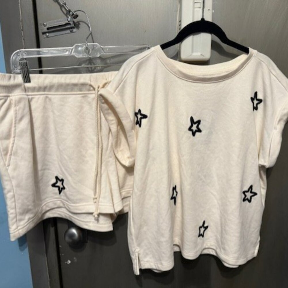 Lou & Grey x Loft Star embroidered Sweatshirt & matching shorts set loungewear – - Picture 4 of 16